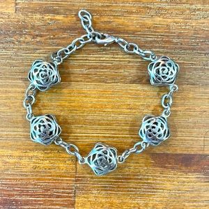 Sterling silver rose bracelet